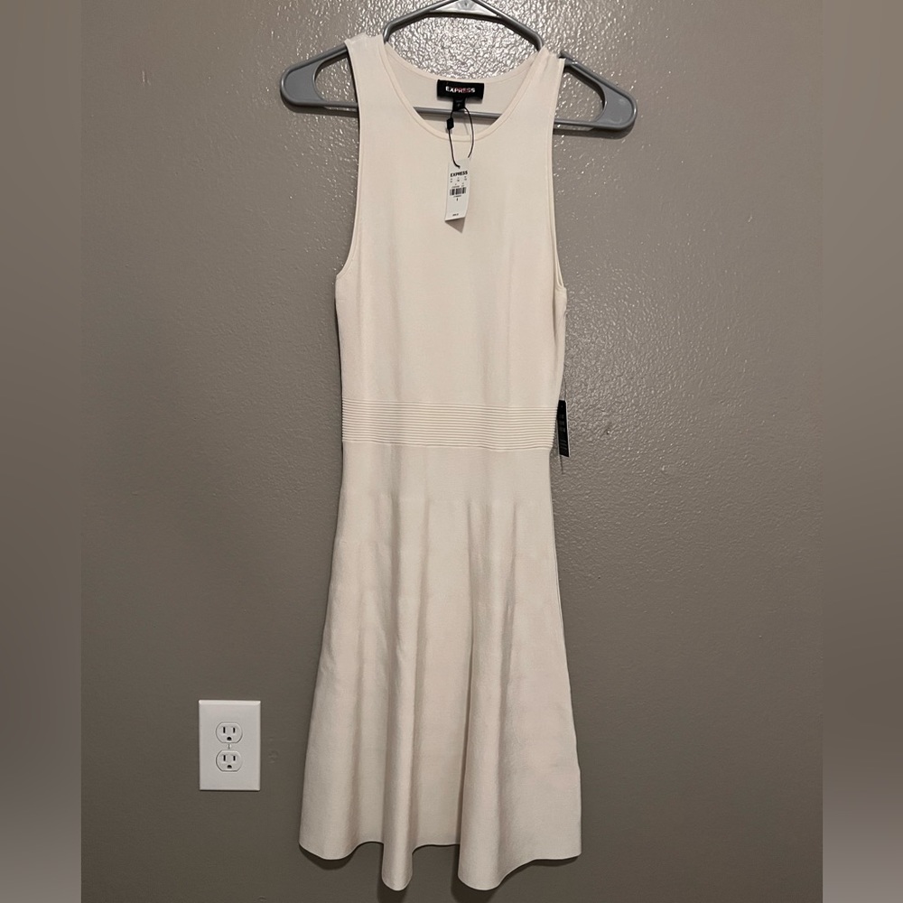Express ivory tank top sweater dress NWT